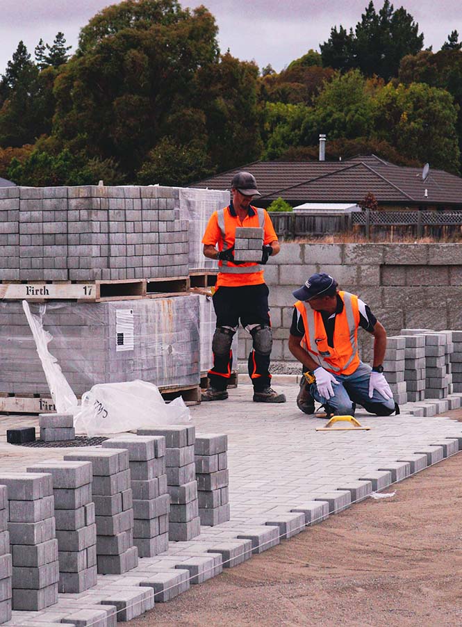 Brick laying at Boulevard on Taylor Pass