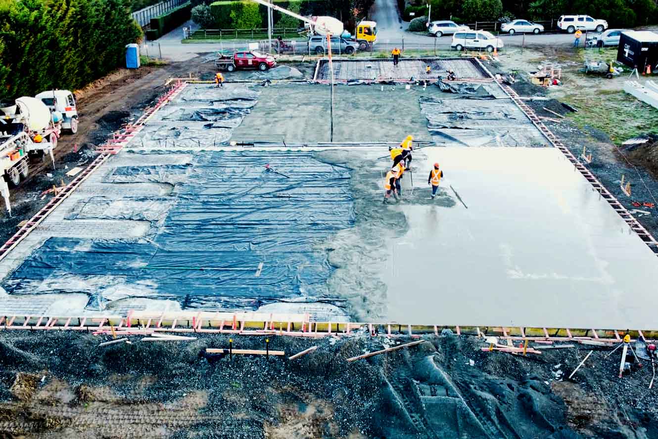 Arial view of Waters Avenue construction