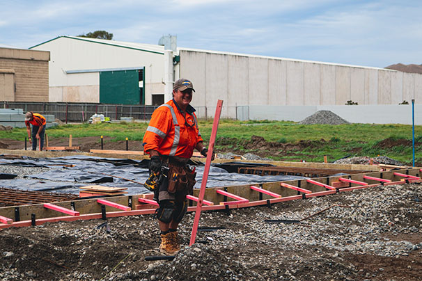 Construction worker at Waters Avenue construction site