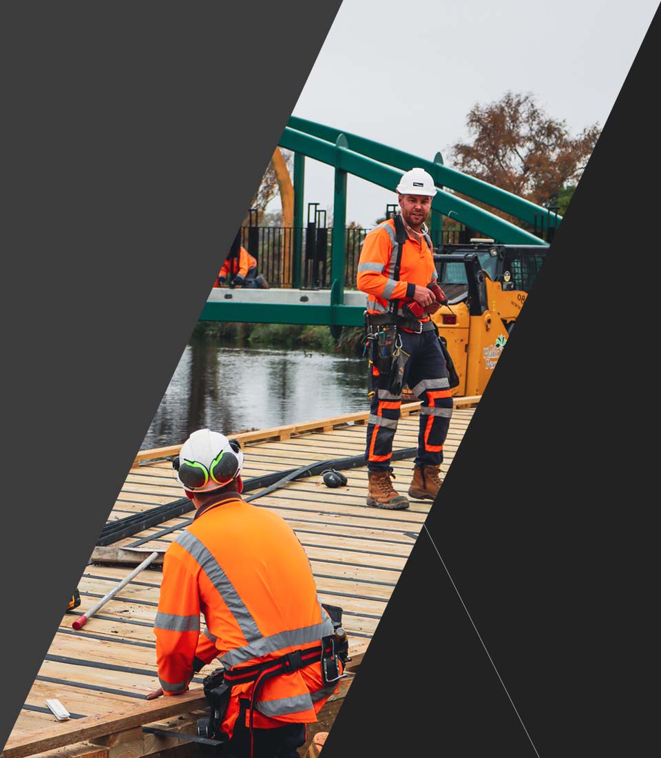 construction progress on Snell bridge