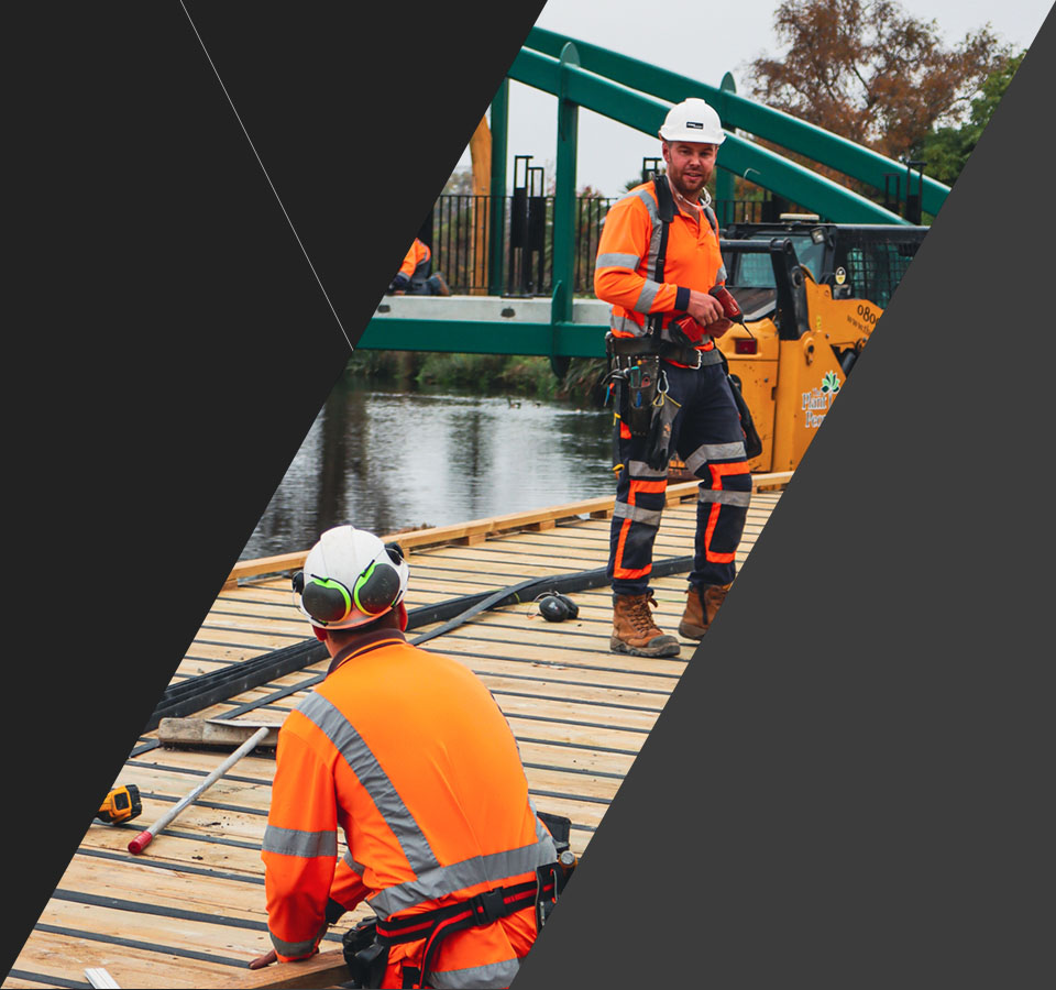 construction progress on Snell bridge